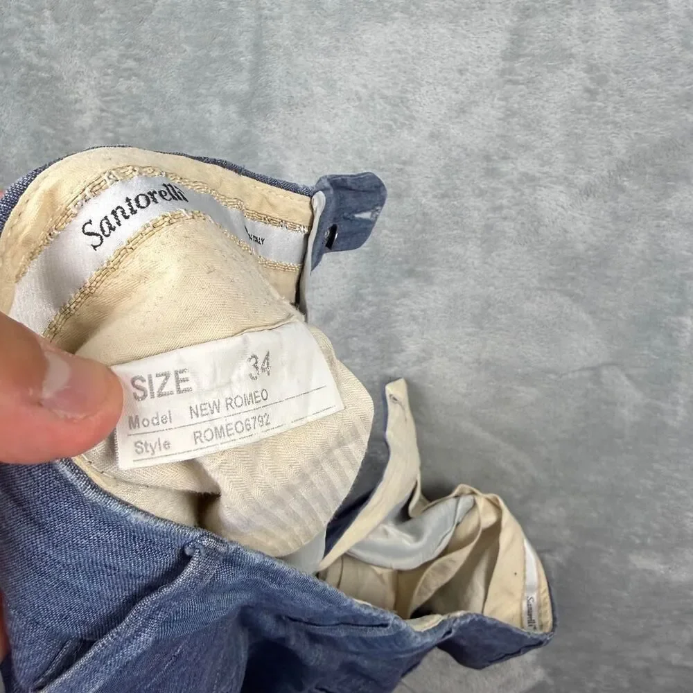 Santoni Men's Blue and Navy Trousers